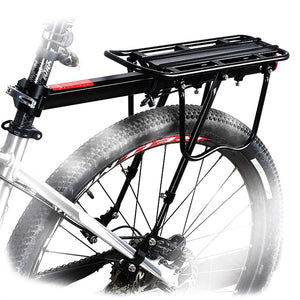 Bike Rack Bicycle Rear Shelf Quick Release Luggage  Carrier Pannier bag holder Seat Post Rear Rack Fender load 25 kg Black